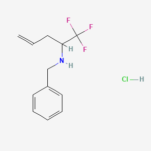molecular formula C12H15ClF3N B12451721 N-Benzyl-1,1,1-trifluoro-4-penten-2-amine hydrochloride 