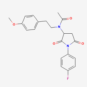 molecular formula C21H21FN2O4 B12451738 N-[1-(4-fluorophenyl)-2,5-dioxopyrrolidin-3-yl]-N-[2-(4-methoxyphenyl)ethyl]acetamide 