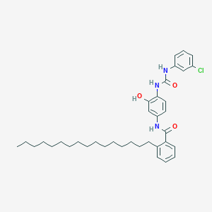molecular formula C36H48ClN3O3 B12451750 N-(4-{[(3-chlorophenyl)carbamoyl]amino}-3-hydroxyphenyl)-2-hexadecylbenzamide 