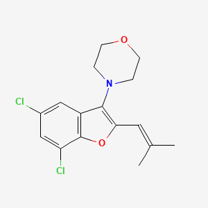 molecular formula C16H17Cl2NO2 B12451776 4-[5,7-Dichloro-2-(2-methylprop-1-en-1-yl)-1-benzofuran-3-yl]morpholine 