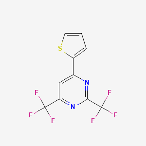 molecular formula C10H4F6N2S B12451785 6-(2-Thienyl)-2,4-bis(trifluoromethyl)pyrimidine 