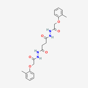 molecular formula C22H26N4O6 B12451786 N'~1~,N'~4~-bis[(2-methylphenoxy)acetyl]butanedihydrazide 