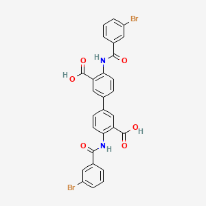 molecular formula C28H18Br2N2O6 B12451827 4,4'-Bis{[(3-bromophenyl)carbonyl]amino}biphenyl-3,3'-dicarboxylic acid 