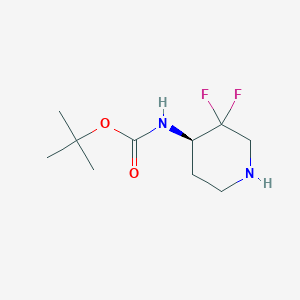 molecular formula C10H18F2N2O2 B12451842 Tert-butyl (R)-(3,3-difluoropiperidin-4-YL)carbamate 