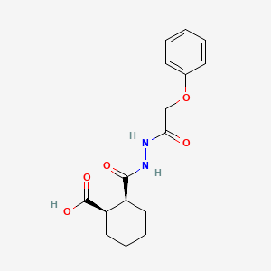 molecular formula C16H20N2O5 B12451994 (1R,2S)-2-{[2-(phenoxyacetyl)hydrazinyl]carbonyl}cyclohexanecarboxylic acid 