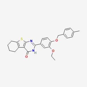 molecular formula C26H26N2O3S B12452008 2-{3-ethoxy-4-[(4-methylbenzyl)oxy]phenyl}-5,6,7,8-tetrahydro[1]benzothieno[2,3-d]pyrimidin-4(3H)-one 