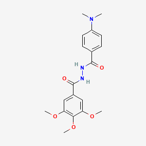 molecular formula C19H23N3O5 B12452029 N'-{[4-(dimethylamino)phenyl]carbonyl}-3,4,5-trimethoxybenzohydrazide 
