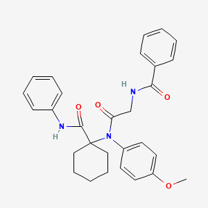 molecular formula C29H31N3O4 B12452040 N-(2-{(4-methoxyphenyl)[1-(phenylcarbamoyl)cyclohexyl]amino}-2-oxoethyl)benzamide 