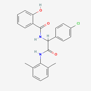 molecular formula C23H21ClN2O3 B12452042 N-{1-(4-chlorophenyl)-2-[(2,6-dimethylphenyl)amino]-2-oxoethyl}-2-hydroxybenzamide 