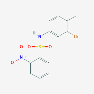 molecular formula C13H11BrN2O4S B12452076 N-(3-bromo-4-methylphenyl)-2-nitrobenzenesulfonamide 