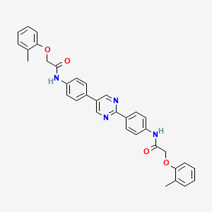 molecular formula C34H30N4O4 B12452081 N,N'-(pyrimidine-2,5-diyldibenzene-4,1-diyl)bis[2-(2-methylphenoxy)acetamide] 