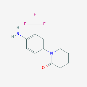 molecular formula C12H13F3N2O B12452095 1-[4-Amino-3-(trifluoromethyl)phenyl]piperidin-2-one 