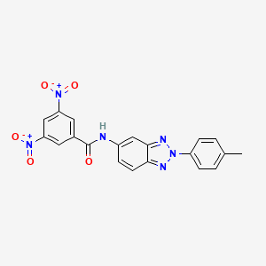 molecular formula C20H14N6O5 B12452126 N-[2-(4-methylphenyl)-2H-benzotriazol-5-yl]-3,5-dinitrobenzamide 