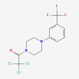 molecular formula C13H12Cl3F3N2O B12452129 2,2,2-Trichloro-1-{4-[3-(trifluoromethyl)phenyl]piperazin-1-yl}ethanone 