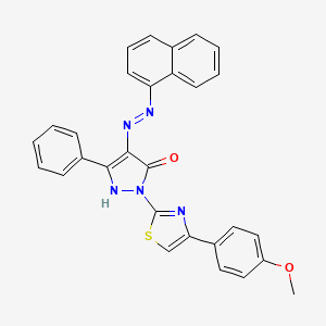 molecular formula C29H21N5O2S B12452134 (4E)-2-[4-(4-methoxyphenyl)-1,3-thiazol-2-yl]-4-[2-(naphthalen-1-yl)hydrazinylidene]-5-phenyl-2,4-dihydro-3H-pyrazol-3-one 