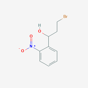 molecular formula C9H10BrNO3 B12452148 3-Bromo-1-(2-nitrophenyl)propan-1-ol 