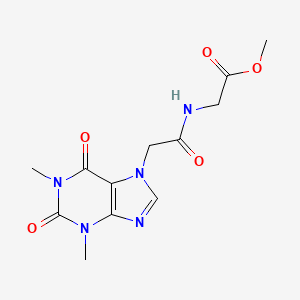 molecular formula C12H15N5O5 B12452150 methyl N-[(1,3-dimethyl-2,6-dioxo-1,2,3,6-tetrahydro-7H-purin-7-yl)acetyl]glycinate 