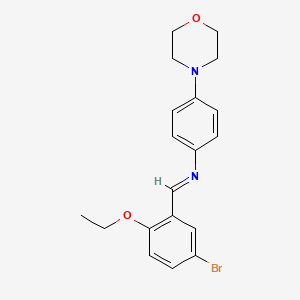molecular formula C19H21BrN2O2 B12452151 N-[(E)-(5-bromo-2-ethoxyphenyl)methylidene]-4-(morpholin-4-yl)aniline 