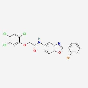 molecular formula C21H12BrCl3N2O3 B12452156 N-[2-(2-bromophenyl)-1,3-benzoxazol-5-yl]-2-(2,4,5-trichlorophenoxy)acetamide 