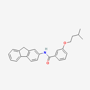 molecular formula C25H25NO2 B12452165 N-(9H-fluoren-2-yl)-3-(3-methylbutoxy)benzamide 