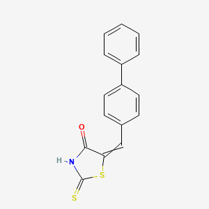 molecular formula C16H11NOS2 B12452183 (5E)-5-{[1,1'-Biphenyl]-4-ylmethylidene}-2-sulfanyl-1,3-thiazol-4-one 