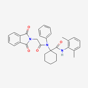 molecular formula C31H31N3O4 B12452204 N-(2,6-dimethylphenyl)-1-{[(1,3-dioxo-1,3-dihydro-2H-isoindol-2-yl)acetyl](phenyl)amino}cyclohexanecarboxamide 