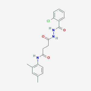 molecular formula C19H20ClN3O3 B12452218 4-{2-[(2-chlorophenyl)carbonyl]hydrazinyl}-N-(2,4-dimethylphenyl)-4-oxobutanamide 
