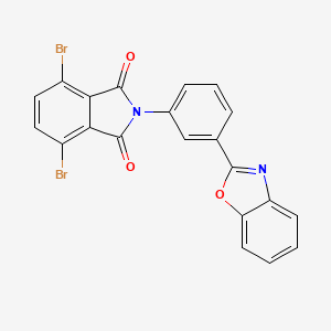 molecular formula C21H10Br2N2O3 B12452272 2-[3-(1,3-Benzoxazol-2-yl)phenyl]-4,7-dibromoisoindole-1,3-dione 
