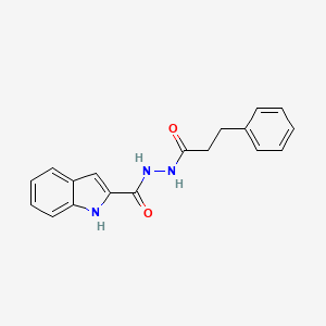 molecular formula C18H17N3O2 B12452277 N'-(3-phenylpropanoyl)-1H-indole-2-carbohydrazide 