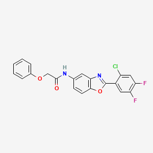 molecular formula C21H13ClF2N2O3 B12452278 N-[2-(2-chloro-4,5-difluorophenyl)-1,3-benzoxazol-5-yl]-2-phenoxyacetamide 