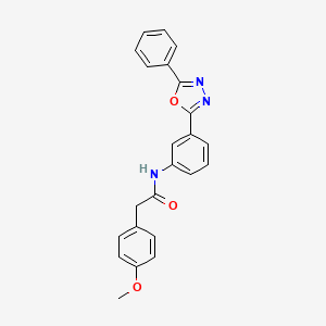 molecular formula C23H19N3O3 B12452289 2-(4-methoxyphenyl)-N-[3-(5-phenyl-1,3,4-oxadiazol-2-yl)phenyl]acetamide 