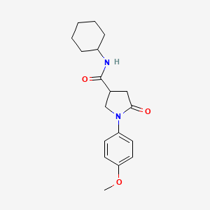molecular formula C18H24N2O3 B12452291 N-cyclohexyl-1-(4-methoxyphenyl)-5-oxopyrrolidine-3-carboxamide CAS No. 364616-45-5