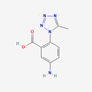 molecular formula C9H9N5O2 B12452297 5-Amino-2-(5-methyl-1H-1,2,3,4-tetrazol-1-yl)benzoic acid 