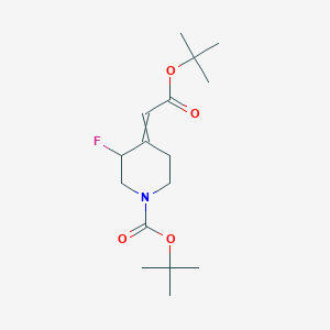 molecular formula C16H26FNO4 B12452348 Tert-butyl 3-fluoro-4-[2-[(2-methylpropan-2-yl)oxy]-2-oxoethylidene]piperidine-1-carboxylate 