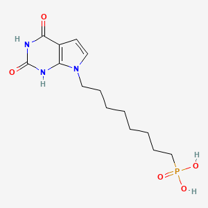 molecular formula C14H22N3O5P B1245235 8-(2,4-dioxo-1H-pyrrolo[2,3-d]pyrimidin-7-yl)octylphosphonic acid 