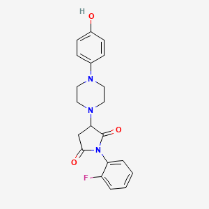 molecular formula C20H20FN3O3 B12452372 1-(2-Fluorophenyl)-3-[4-(4-hydroxyphenyl)piperazin-1-yl]pyrrolidine-2,5-dione 