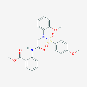 molecular formula C24H24N2O7S B12452391 methyl 2-({N-(2-methoxyphenyl)-N-[(4-methoxyphenyl)sulfonyl]glycyl}amino)benzoate 