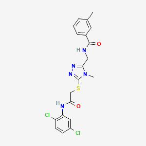 molecular formula C20H19Cl2N5O2S B12452413 N-{[5-({2-[(2,5-dichlorophenyl)amino]-2-oxoethyl}sulfanyl)-4-methyl-4H-1,2,4-triazol-3-yl]methyl}-3-methylbenzamide 