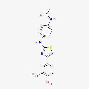molecular formula C17H15N3O3S B12452452 N-(4-{[4-(3,4-dihydroxyphenyl)-1,3-thiazol-2-yl]amino}phenyl)acetamide 