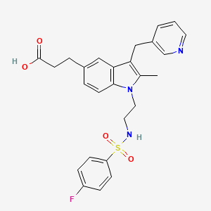 3-{1-[2-(4-Fluoro-benzenesulfonylamino)-ethyl]-2-methyl-3-pyridin-3-ylmethyl-1H-indol-5-yl}-propionic acid