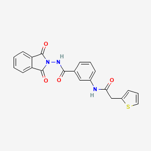 molecular formula C21H15N3O4S B12452475 N-(1,3-dioxo-1,3-dihydro-2H-isoindol-2-yl)-3-[(thiophen-2-ylacetyl)amino]benzamide 