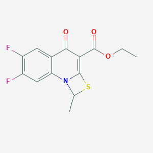 molecular formula C14H11F2NO3S B124525 Ethyl 6,7-difluoro-1-methyl-4-oxo-1,4-dihydro-[1,3]thiazeto[3,2-a]quinoline-3-carboxylate CAS No. 113046-72-3