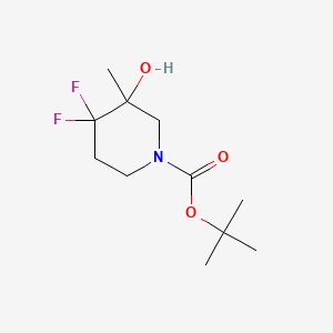 molecular formula C11H19F2NO3 B12452556 Tert-butyl 4,4-difluoro-3-hydroxy-3-methylpiperidine-1-carboxylate 