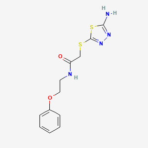molecular formula C12H14N4O2S2 B12452562 2-[(5-amino-1,3,4-thiadiazol-2-yl)sulfanyl]-N-(2-phenoxyethyl)acetamide 