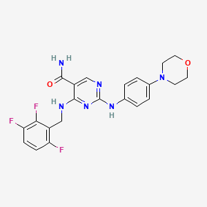 2-(4-Morpholinophenylamino)-4-(2,3,6-trifluorobenzylamino)pyrimidine-5-carboxamide