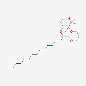 molecular formula C28H56O4 B124526 2,2,3,3-Tetramethyl-9-tetradecyl-1,4,8,11-tetraoxacyclotetradecane CAS No. 151460-00-3