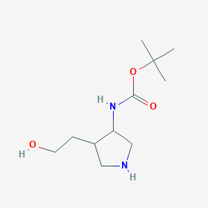 molecular formula C11H22N2O3 B12452601 Tert-butyl N-[4-(2-hydroxyethyl)pyrrolidin-3-YL]carbamate 
