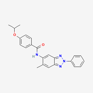 molecular formula C23H22N4O2 B12452613 N-(6-methyl-2-phenyl-2H-benzotriazol-5-yl)-4-(propan-2-yloxy)benzamide 