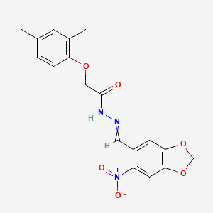 molecular formula C18H17N3O6 B12452633 2-(2,4-Dimethylphenoxy)-N'-[(6-nitro-2H-1,3-benzodioxol-5-yl)methylidene]acetohydrazide CAS No. 5845-09-0