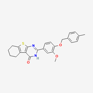 molecular formula C25H24N2O3S B12452648 2-{3-methoxy-4-[(4-methylbenzyl)oxy]phenyl}-5,6,7,8-tetrahydro[1]benzothieno[2,3-d]pyrimidin-4(3H)-one 
